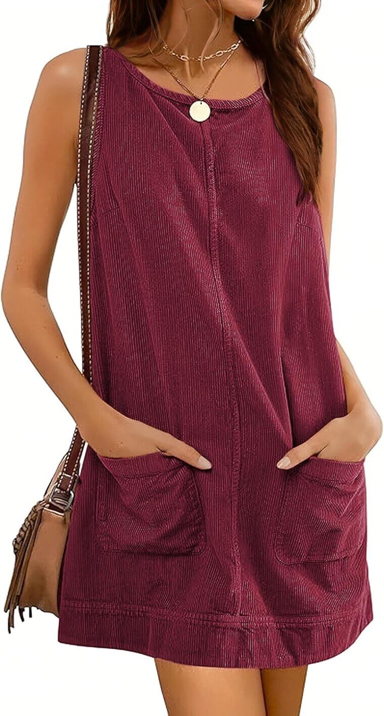 Corduroy Overall Dress - Perfect Fall Style with Pockets - Enjoy 14% Off!