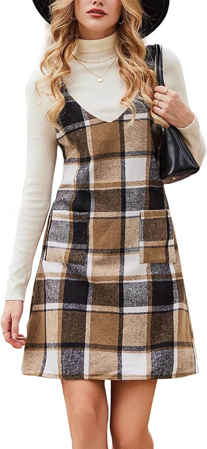 CUPSHE Plaid Pinafore Dress - Perfect Fall Fashion with Pockets! - Enjoy 14% Off!