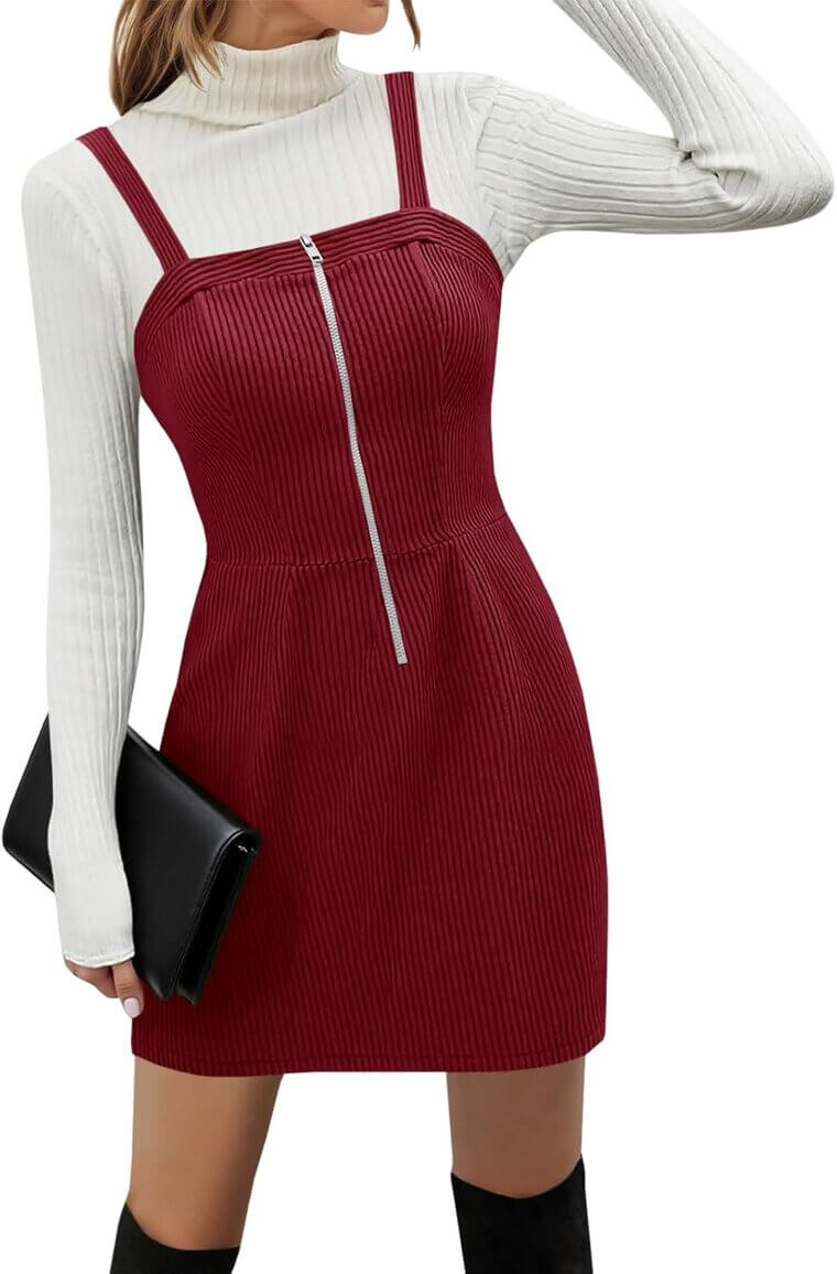 Corduroy Mini Pinafore - Perfect Fall Style - Enjoy 39% Off!
