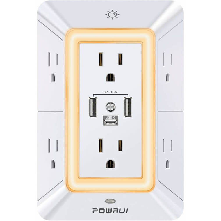 Transform Your Space with Multi Plug Outlet Featuring USB Ports & Night Light Now 41% Off!