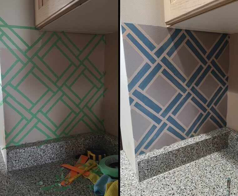 Painted Tile Backsplash