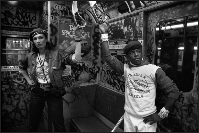 Guardian Angels Riding The Subway In New York