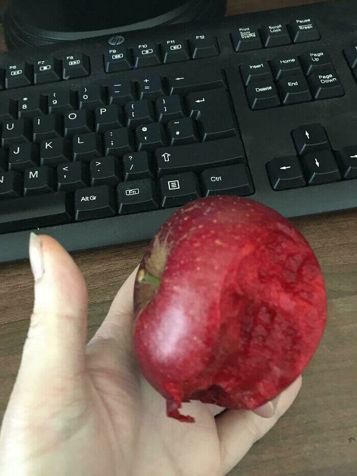 Take A Bit Out OF This Apple That Looks More Like Pomegranate