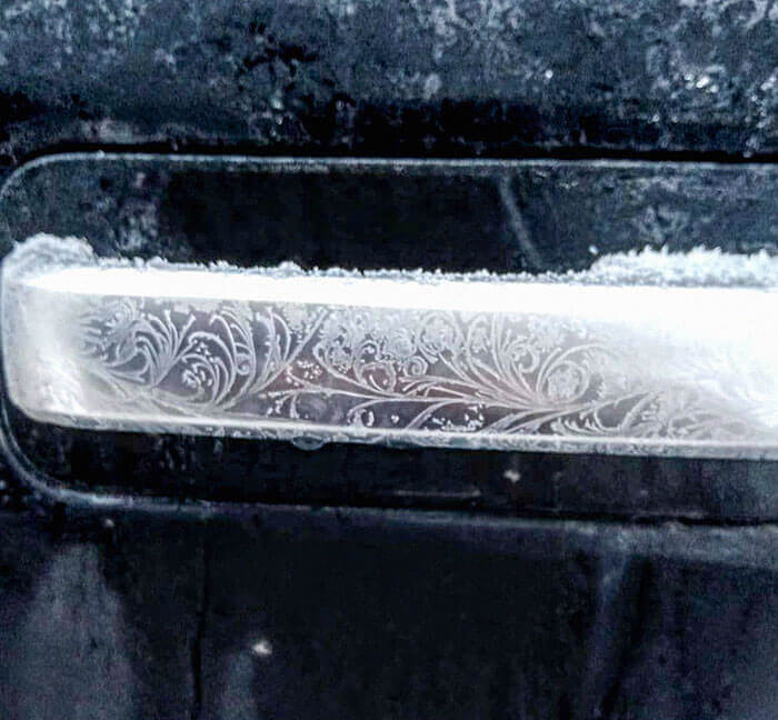 It's Just A Truck Door Handle On A Frosty Morning