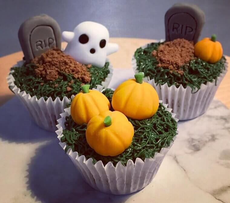 Spooky Pumpkin Spice Cupcakes