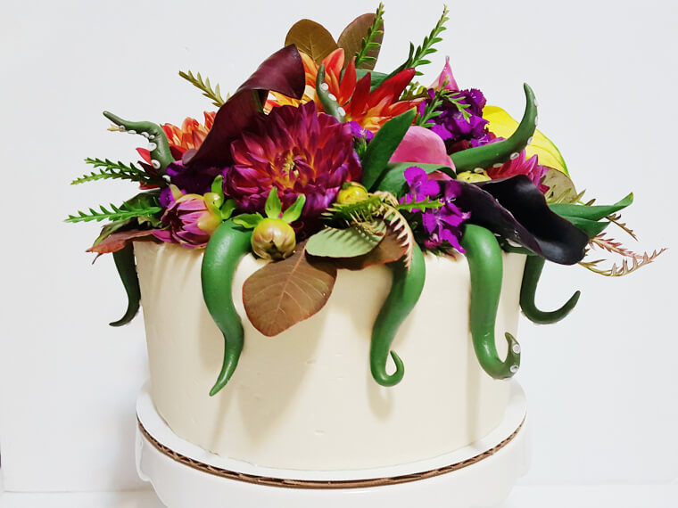 The Edible Flower Monster Cake