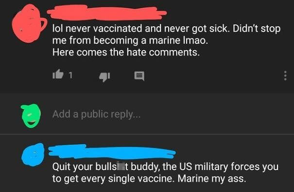 When An Anti-Vaxxer Pretended To Be A Marine, But Didn't Last Long