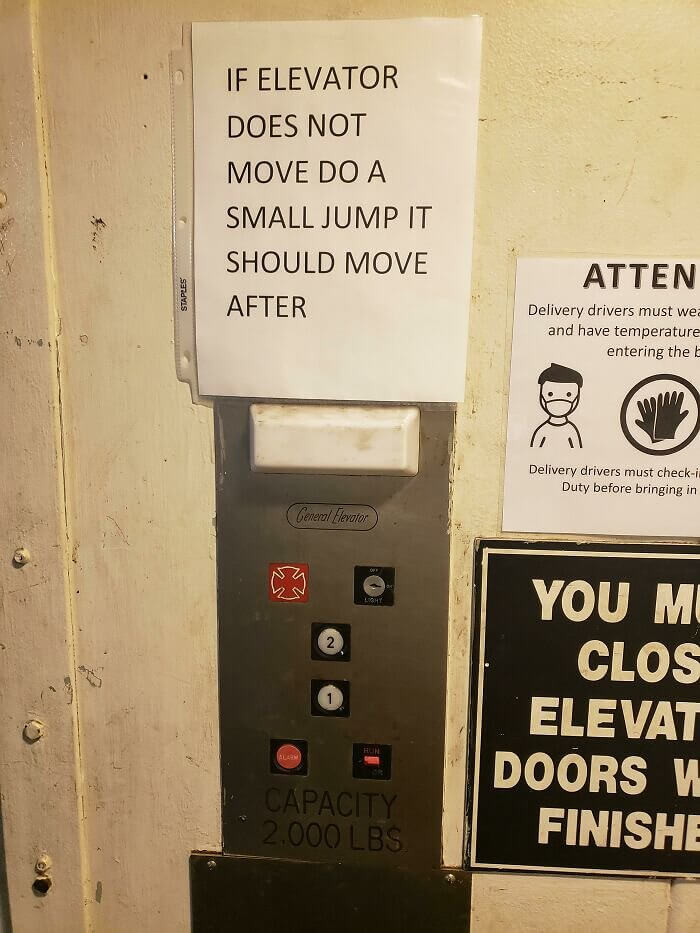 A Concerning Elevator Sign
