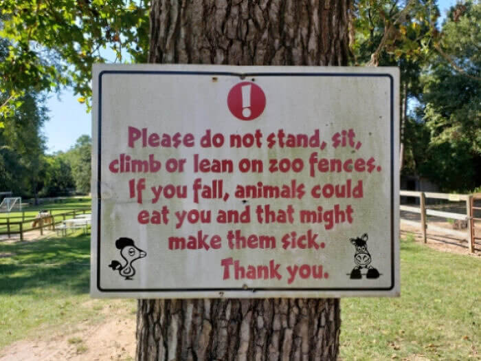 A Disconcerting Zoo Sign