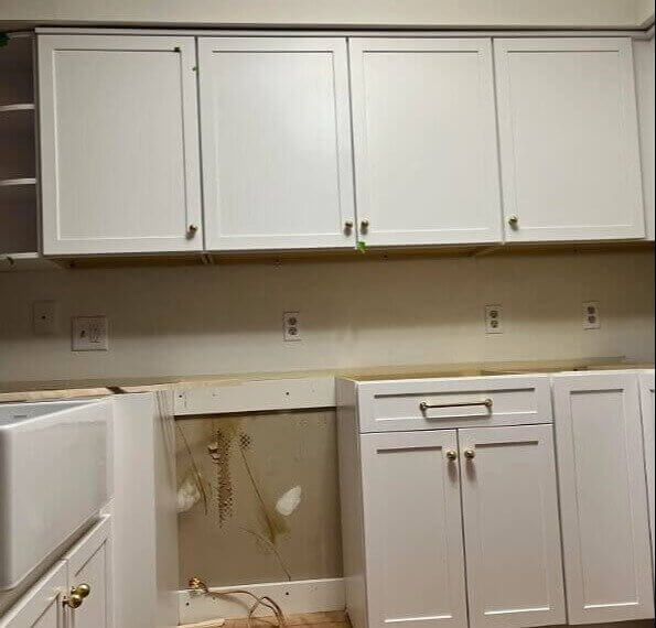 Incomplete Kitchen Cabinet Installation