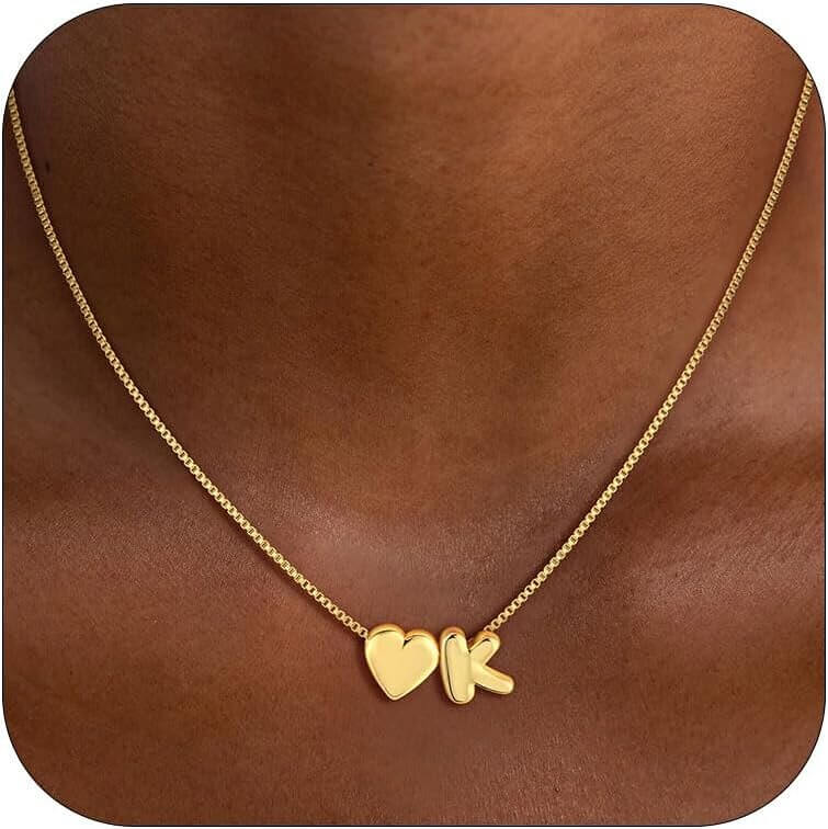 Heart Initial Necklace - Perfect Gift for Girls & Women - Now 44% Off!