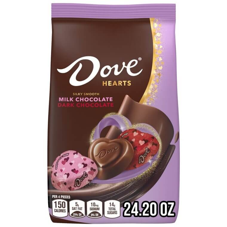 Dove Chocolate Hearts - Indulge in Silky Milk & Dark Flavors 