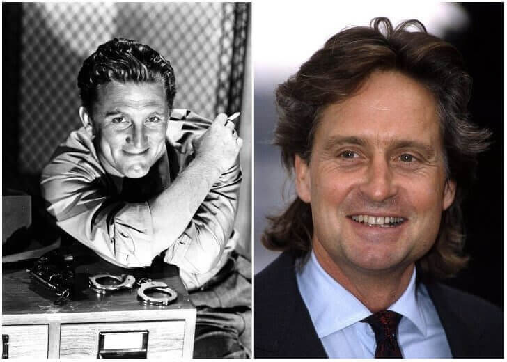 Kirk Douglas and Michael Douglas – In their 30s
