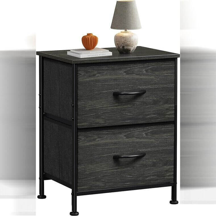 Stylish WLIVE Nightstand for Dorm & Bedroom Organization