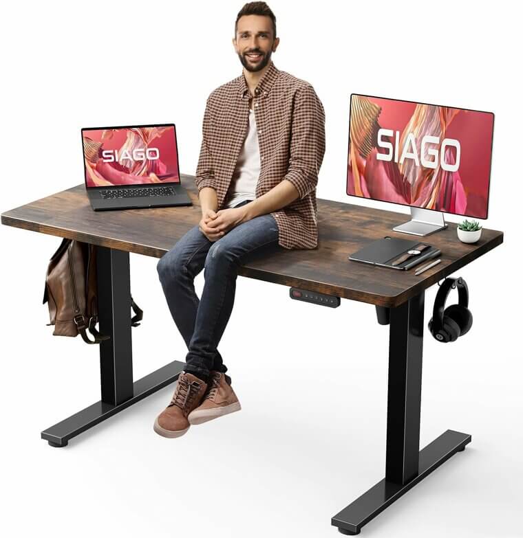 Elevate Your Workspace With SIAGO Standing Desk - Stability & Style - Now 31% Off!
