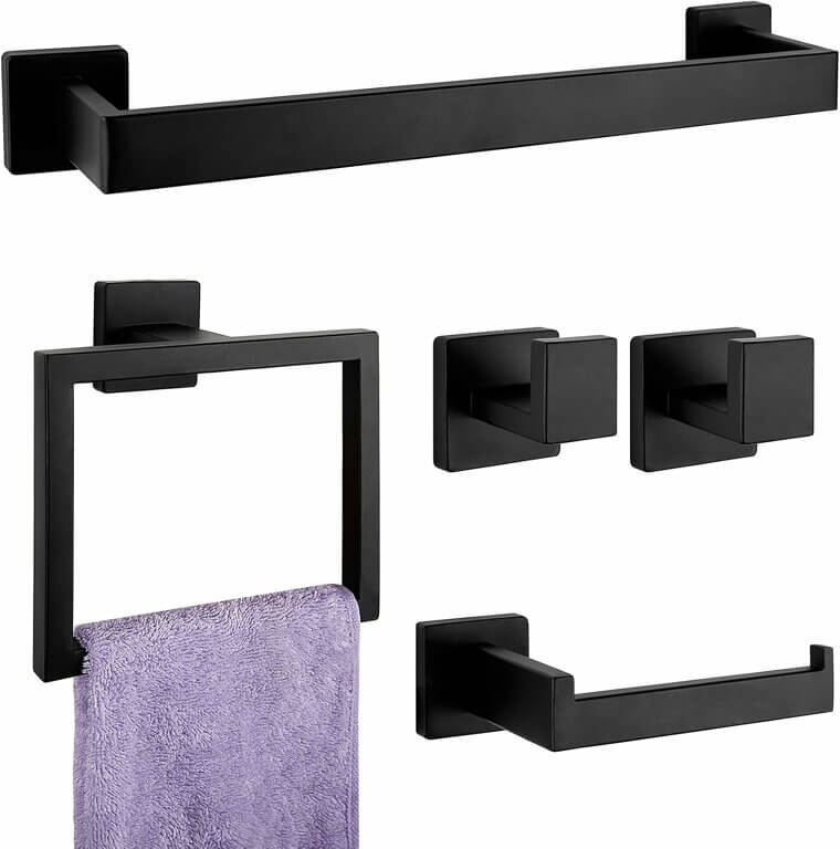Upgrade Your Space with Black Bathroom Set - High Quality! Now 40% Off!