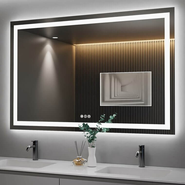 Illuminate Your Space With Amorho LED Mirror - Stylish & Dimmable - Enjoy 30% Off!