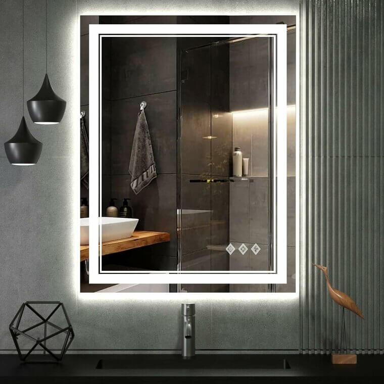 Stylish LED Bathroom Mirror With Gradient Lighting & Anti-Fog Feature