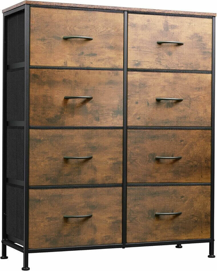 Organize Your Space With WLIVE Fabric Dresser - 8 Drawers, Rustic Charm - Now 5% Off!