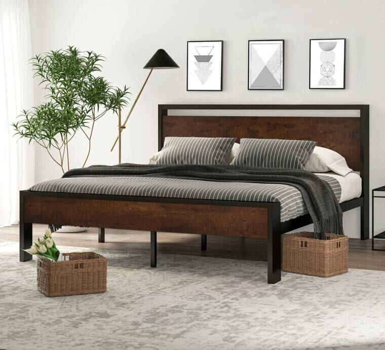 Elevate Your Bedroom With SHA CERLIN Bed Frame - Rustic Charm! Now 40% Off!
