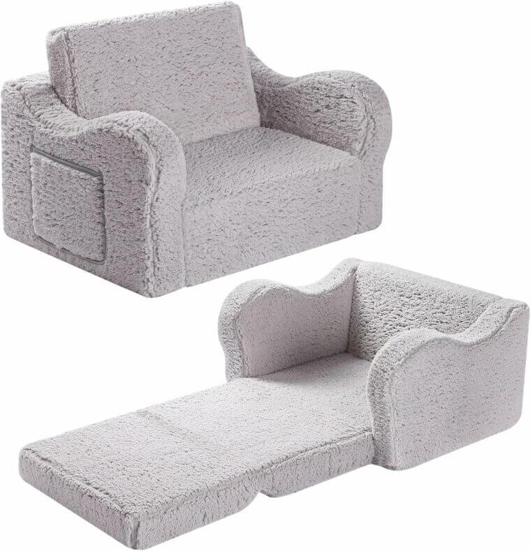 Toddler Soft Couch - Cozy 2-in-1 Sofa & Lounger for Kids - Don’t Miss the 5% Discount!