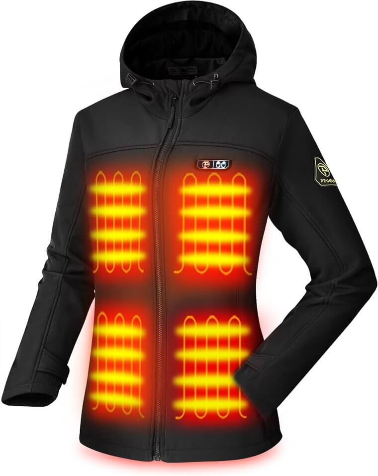 PTAHDUS Heated Jacket - Stay Warm with 5 Heat Zones & Hand Warmer - Now 10% Off!