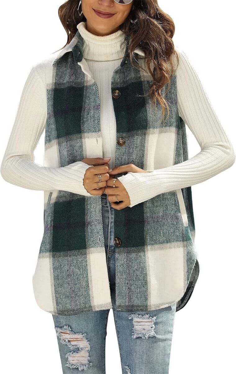 UANEO Plaid Vest - Stylish & Versatile Fall Essential - Now 19% Off!
