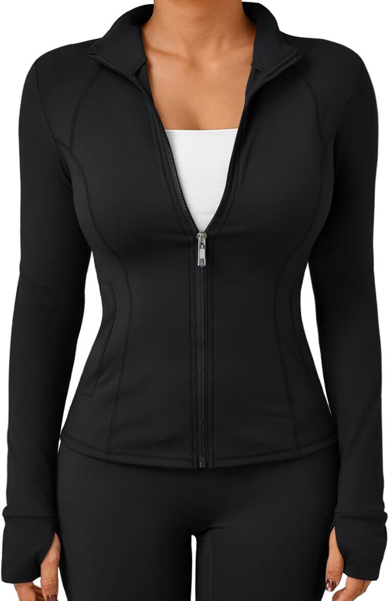 Trendy Queen Zip-Up Jacket - Perfect for Spring Workouts 