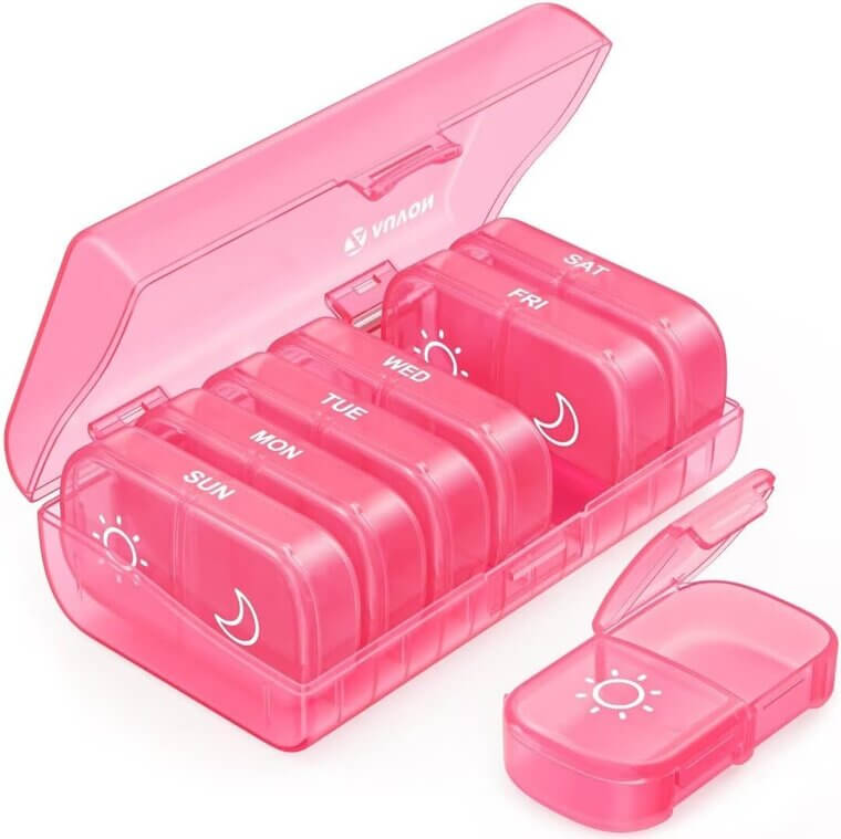 AUVON Pill Organizer - Easy Travel Medication Solution - Now 30% Off!
