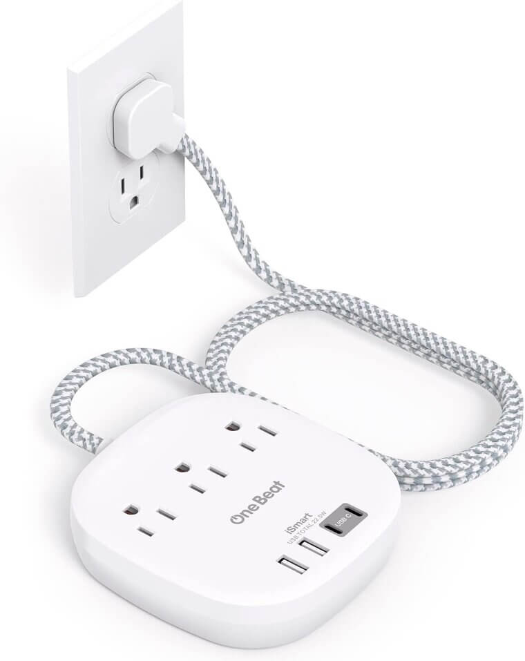 Flat Plug Power Strip - Charge Multiple Devices Effortlessly - Don’t Miss the 41% Discount!