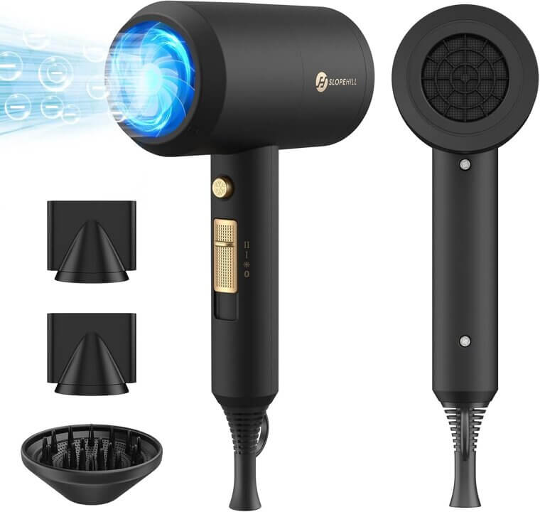 Slopehill Ionic Hair Dryer - Fast Drying, Low Noise, Salon Quality - 40% Off!