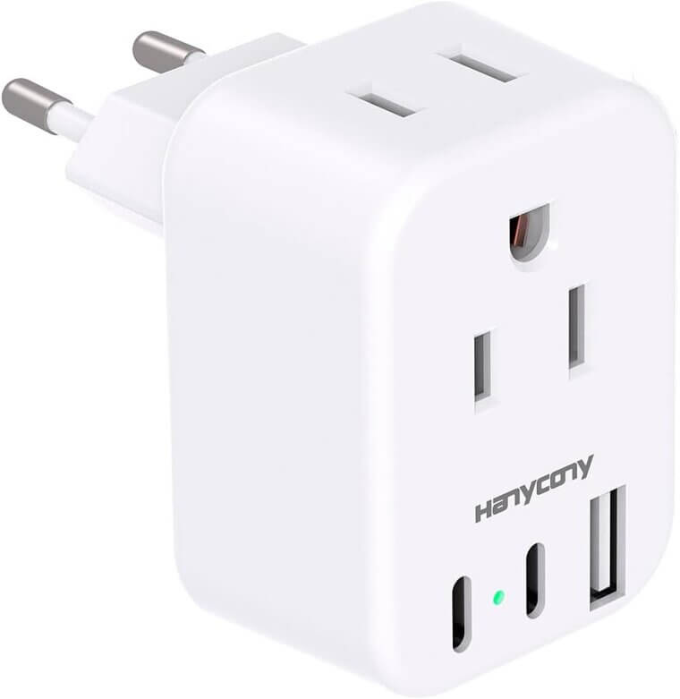 European Travel Adapter - Charge 5 Devices Anywhere in Europe - Now 33% Off!