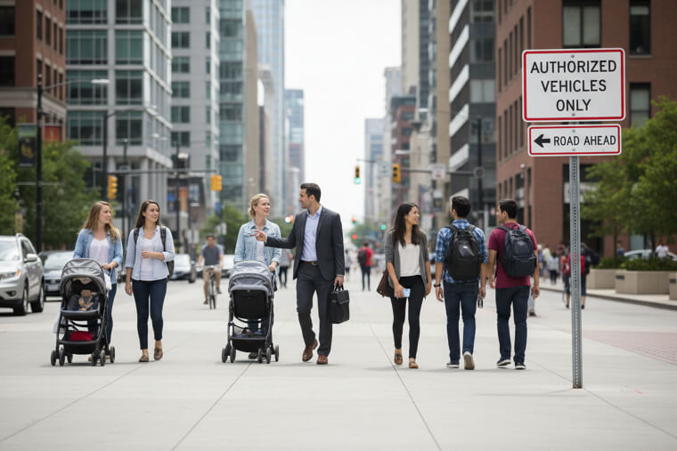 "Authorized Vehicles Only" (Posted on a Public Sidewalk)