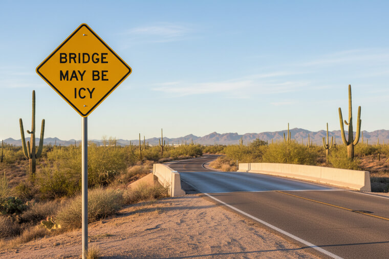 "Bridge May Be Icy" (In Phoenix,)