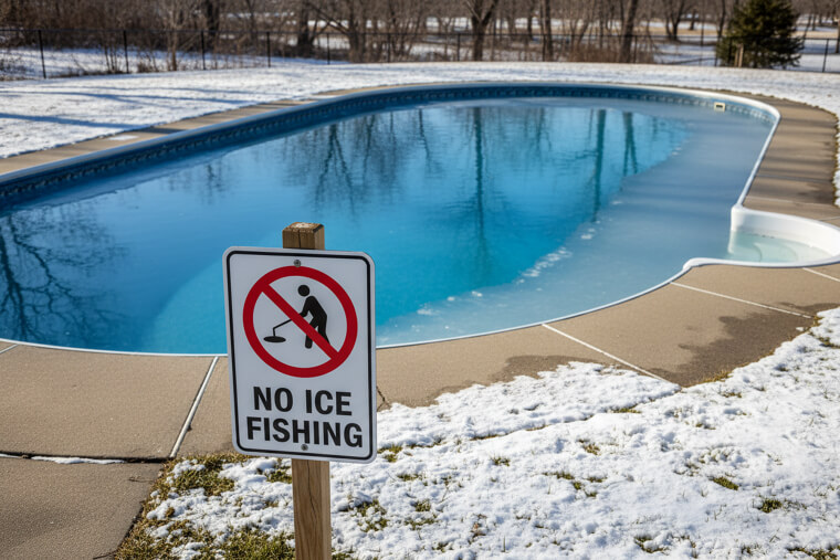 "No Ice Fishing" (On a Pool)