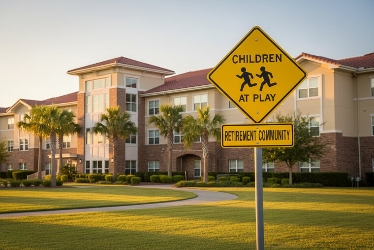 "Caution: Children at Play" (Posted in Retirement Community)