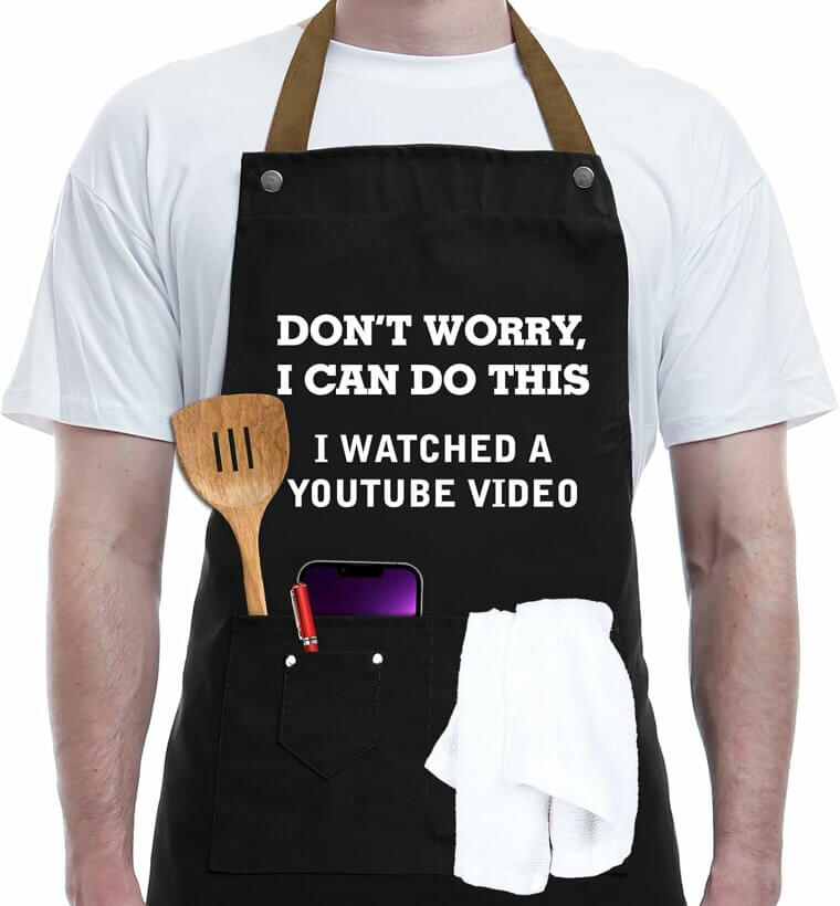REHAVE BBQ Apron - Perfect Gift for Dad, Husband, or Brother