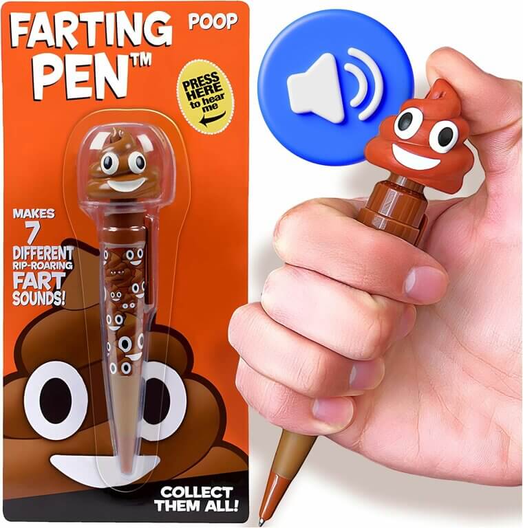 Farting Poop Pen - Funny Gag Gift and Novelty Prank Toy for Teens - Enjoy 10% Off!