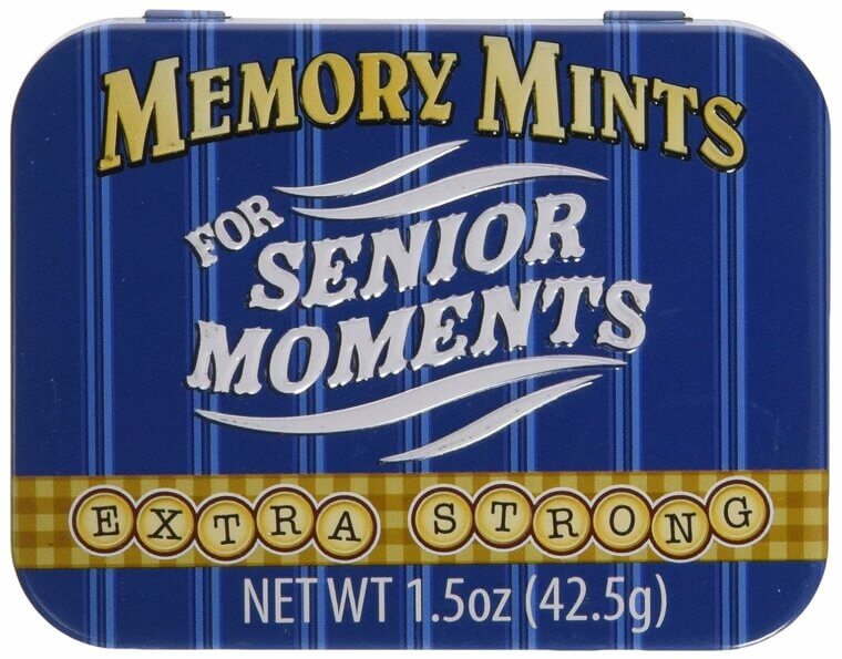 Memory Mints Tin - Fun Gag Gift for Senior Moments