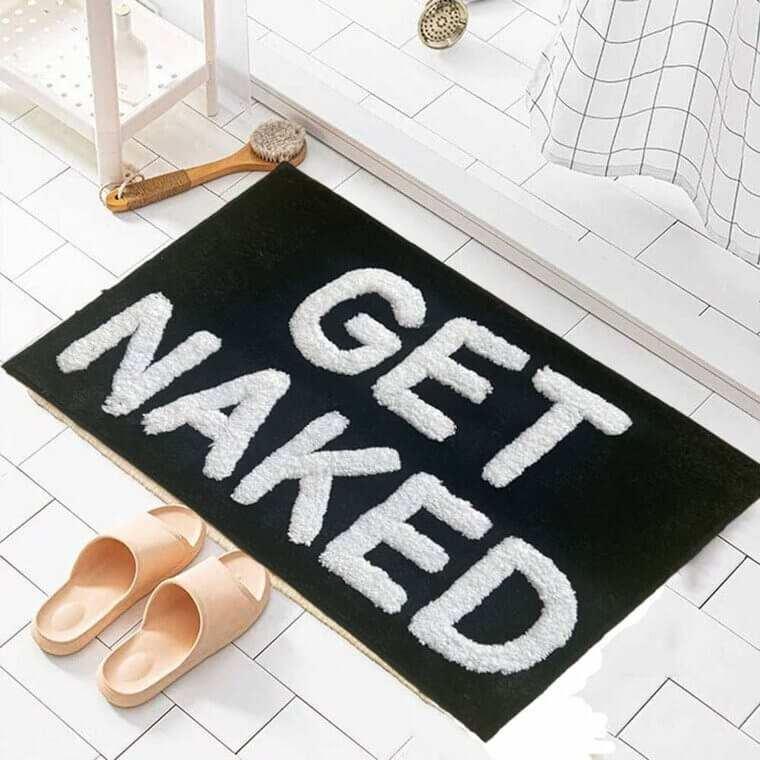Zeeinx Get Naked Mat - Funny, Non-Slip Bath Rug