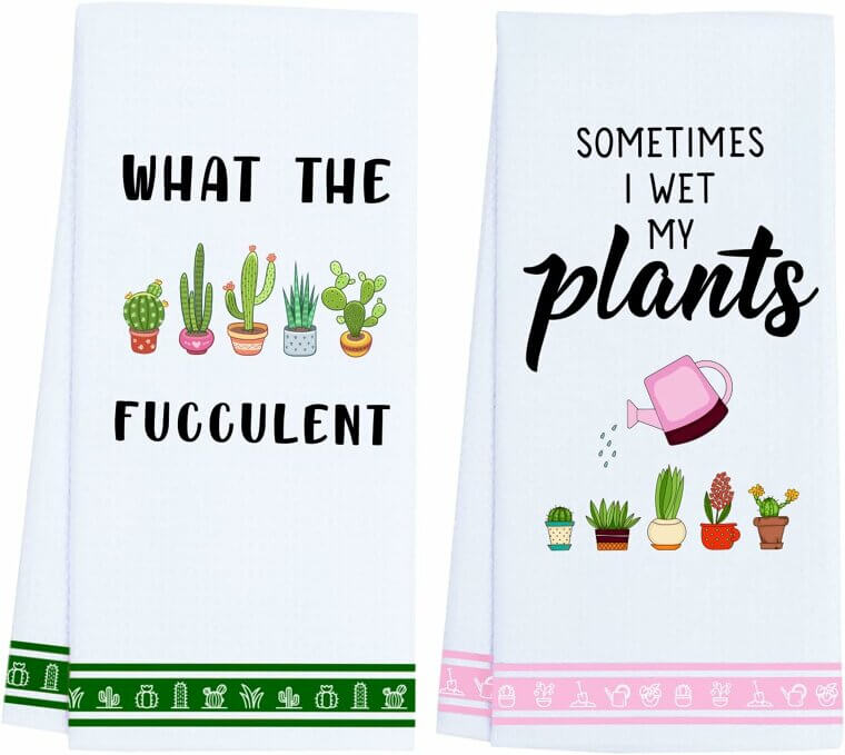 LXOMILL Funny Kitchen Towels - Perfect Plant Lover Gift