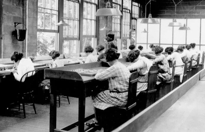 Women Using Toxic Radium Paint Without Protection