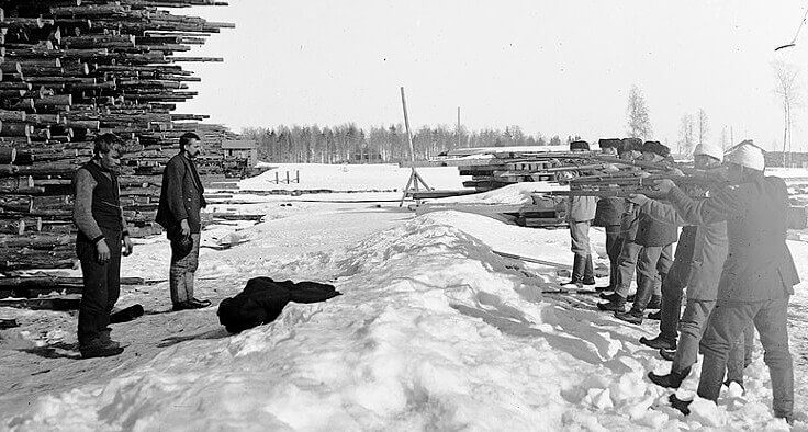 Red Rebels Shot Down During Finland's Civil War, 1918