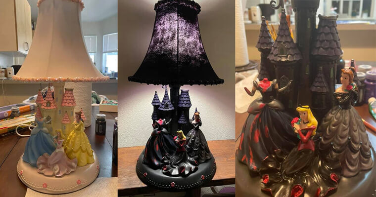 Lamp Turned Spooky Art Project