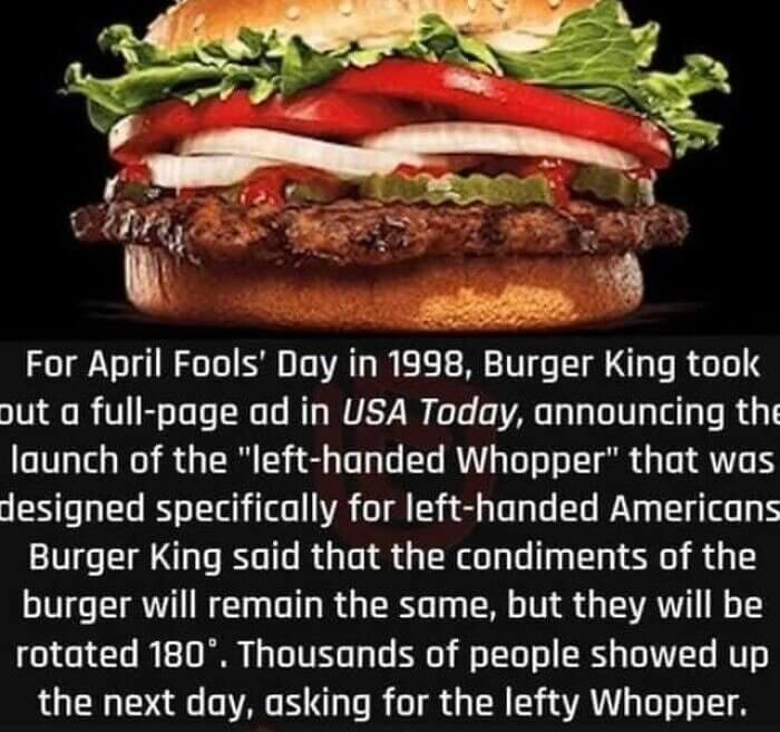 That Time McDonald's Fooled the Masses With Their "left-Handed Whopper"