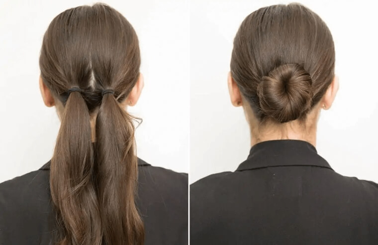 Create The Perfect Low Bun By Using Some Pigtails