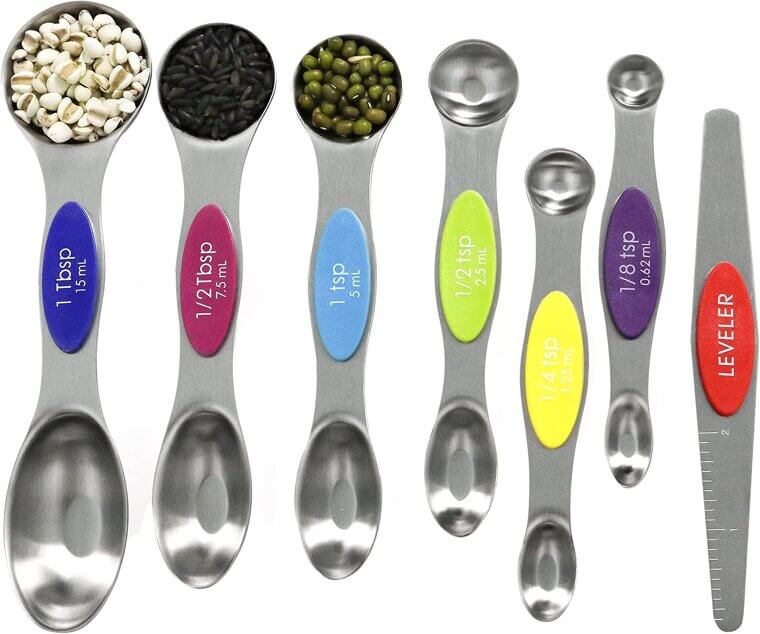 Magnetic Measuring Spoons Set - Stackable, Fits Spice Jars - Now 16% Off!
