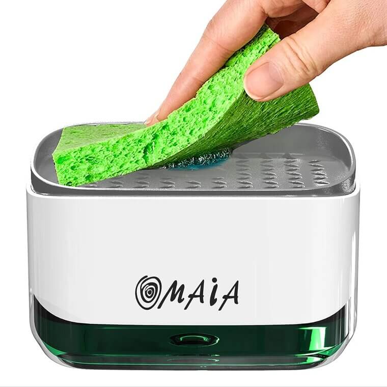 OMAIA Soap Dispenser & Sponge Holder: Your Ultimate Sink Organizer
