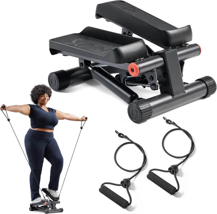 Sunny Mini Stepper - Perfect Home Workout with Resistance Bands - Enjoy 36% Off!