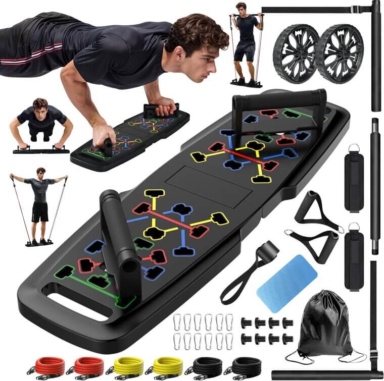 MQRW Push Up Board - Ultimate Home Gym with 20+ Accessories - Enjoy 28% Off!